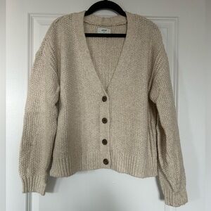 Aerie Beige Button-Up Cardigan